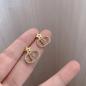 Preview: 360Home Silber pin Perle luftige Vintage Ohrringe E2007 gold